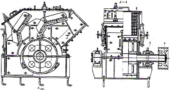 紅星單段破碎機工作原理圖